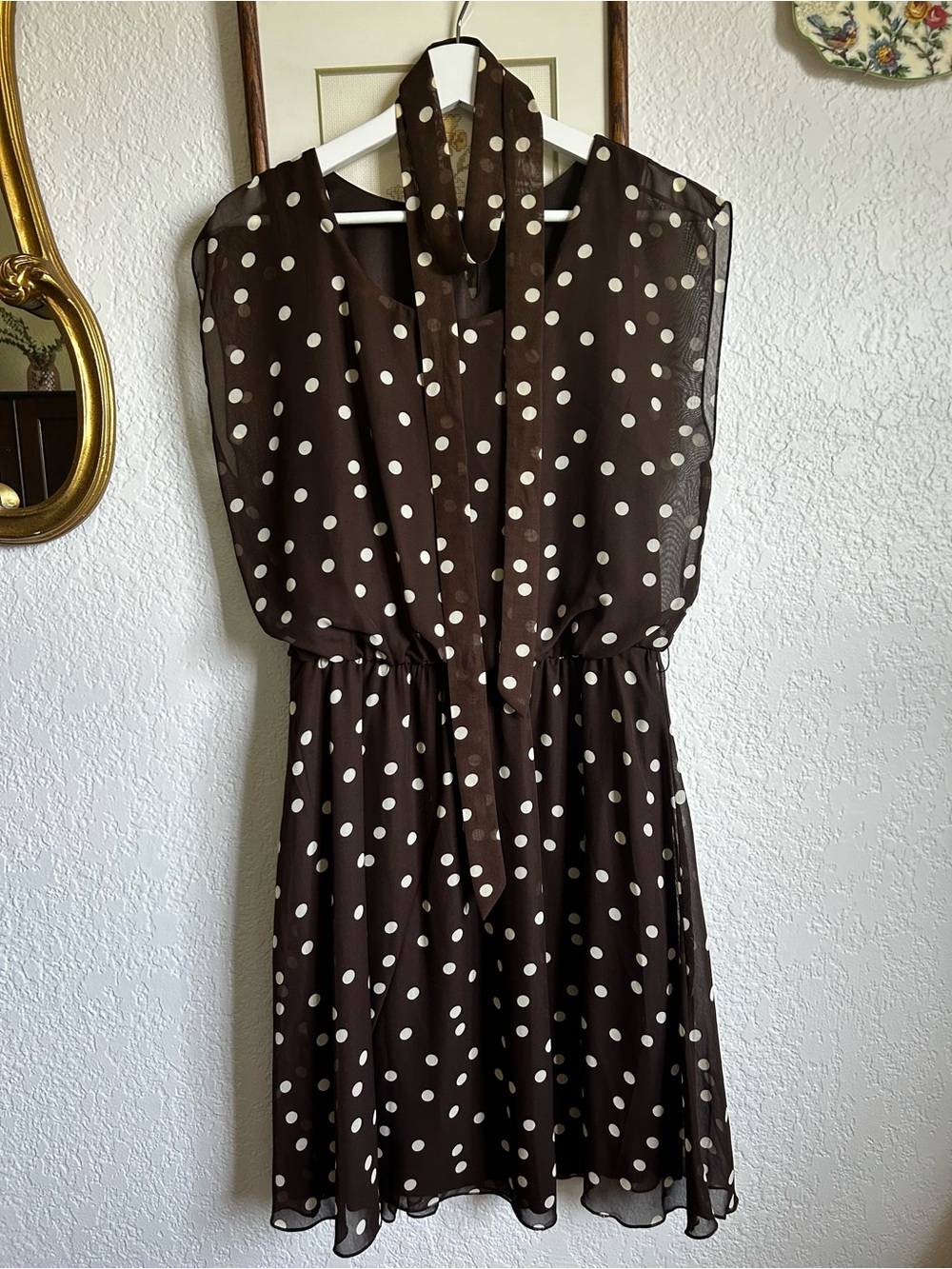 Chocolate Polka-Dot midi dress